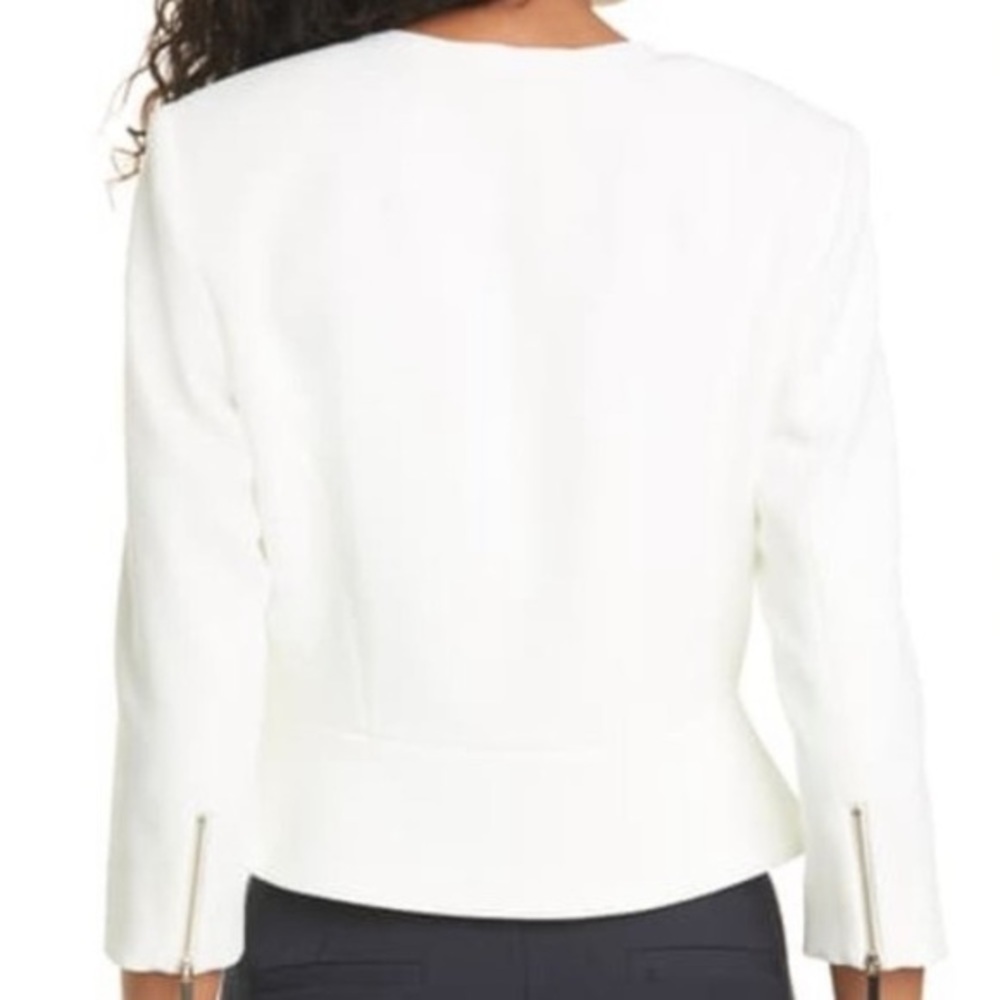 Ted baker creamy white zippered blazer suit jacket - Picture 2 of 9